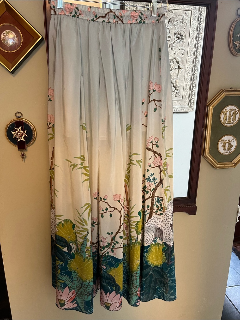 Johnny Was new with tags pants with East Asian inspired scenic print